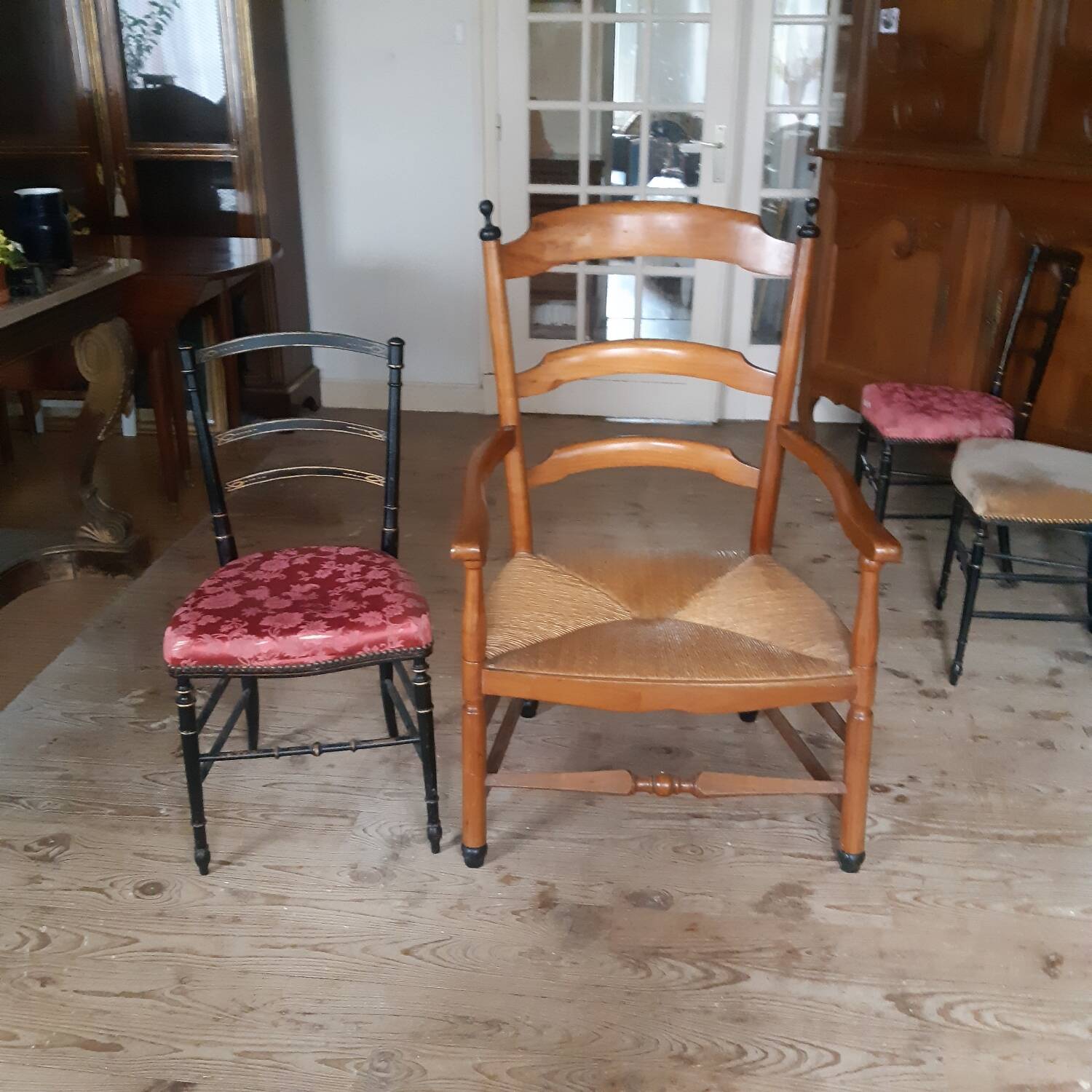 Large straw armchair