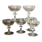 Série de 6 coupes à champagne en cristal