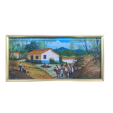Painting "The coffee harvest" South America signed D. Ramirez