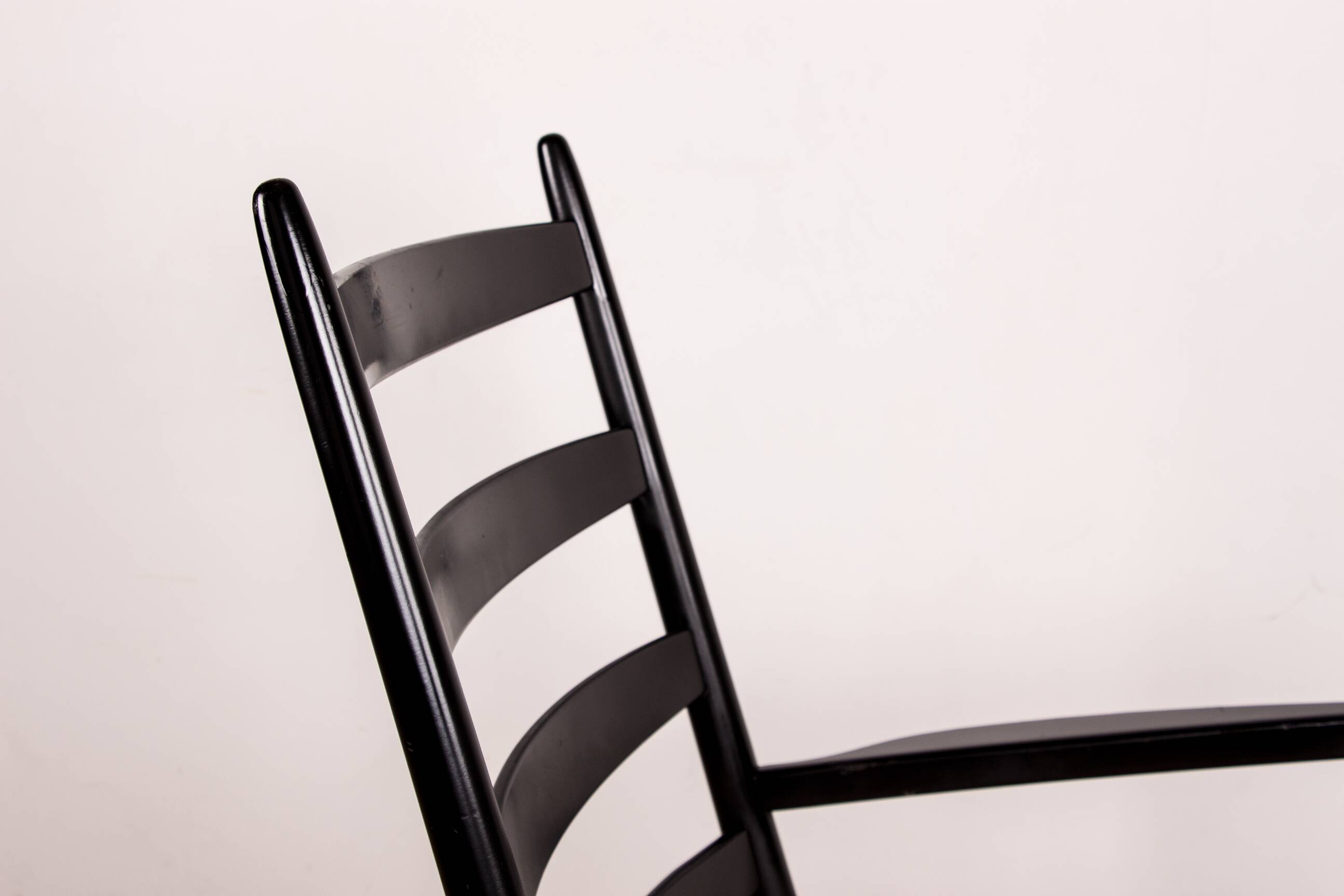 Danish Rocking Chair in lacquered wood and fabric model 218, Thomas Harlev 1960.