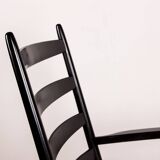 Danish Rocking Chair in lacquered wood and fabric model 218, Thomas Harlev 1960.