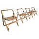 Set of 4 Dal Vera bamboo folding chairs, brass details, Italy, 1960s.