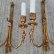 Pair of Louis XVI Style Bronze Wall Lights Forming Knots and Flowers