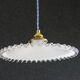 suspension in white crenellated opaline with support and socket in new brass, new cable