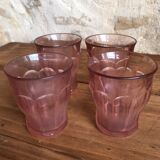 4 verres anciens vieux rose