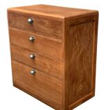 Vintage chest of drawers in solid raw wood from 1950