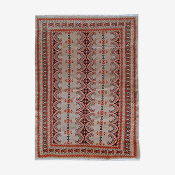 Vintage carpet Uzbek Bukhara handmade 127cm x 173cm 1960s, 1C491