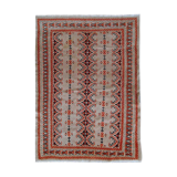 Vintage carpet Uzbek Bukhara handmade 127cm x 173cm 1960s, 1C491