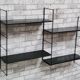 Shelves, 1960 to 70 metal 4 tablets black, 3 amounts