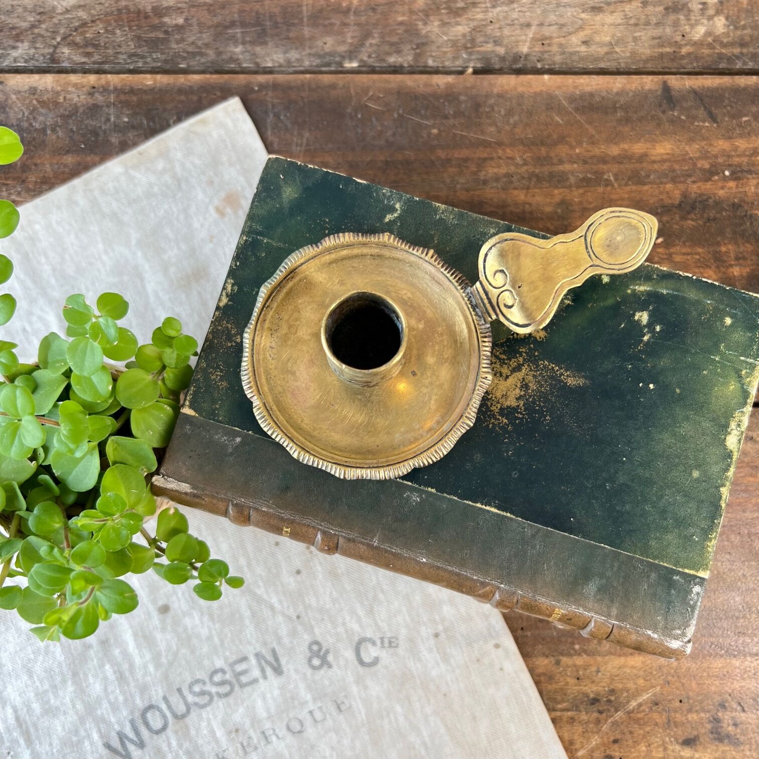 Brass cellar rat candle holder