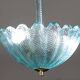 Rare Blu Pendant Light Murano Glass by Barovier e Toso, 1950