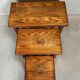 3x brutalist nesting tables – oak