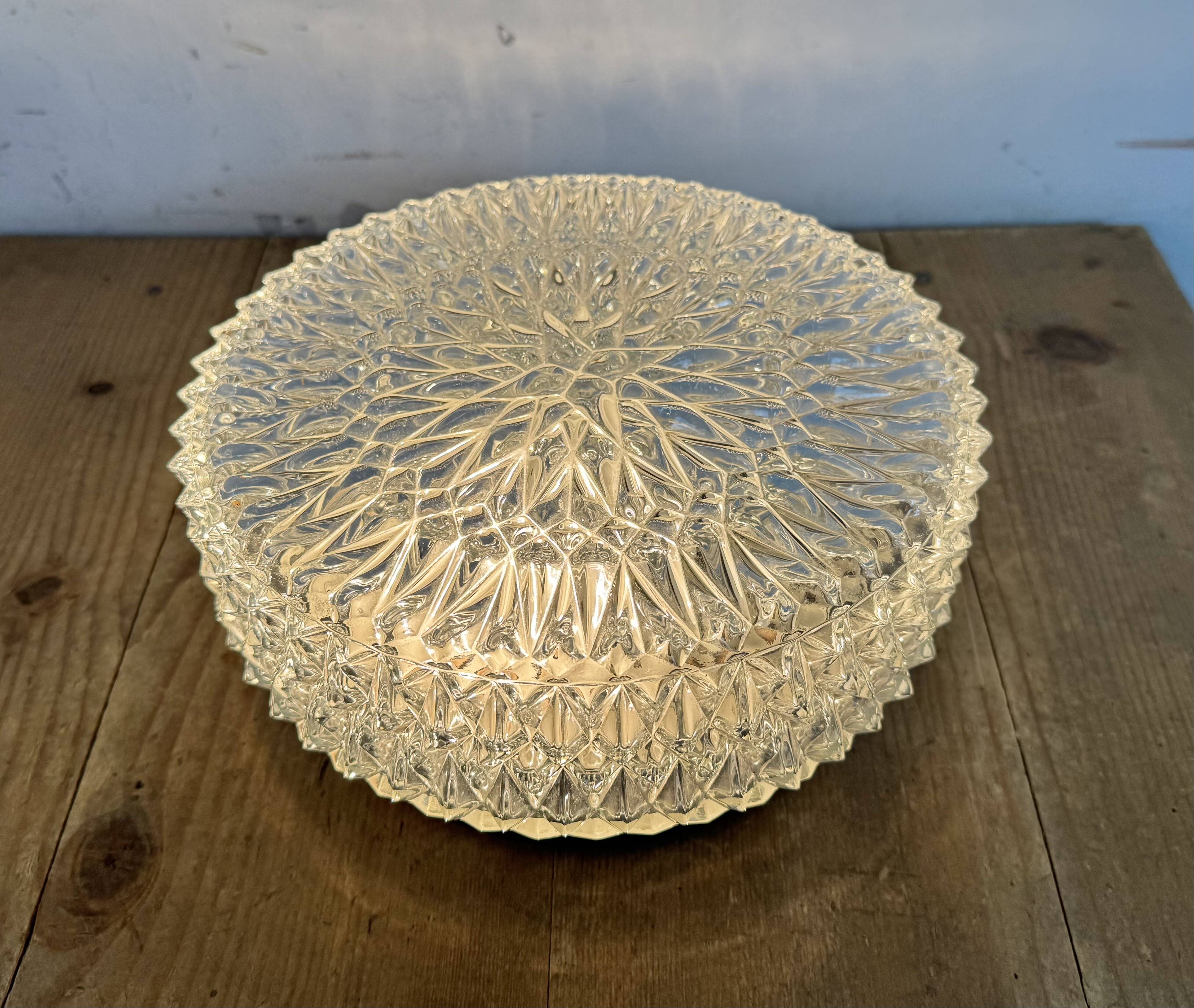 Vintage Glass Wall or Ceiling Light from Napako, 1970s