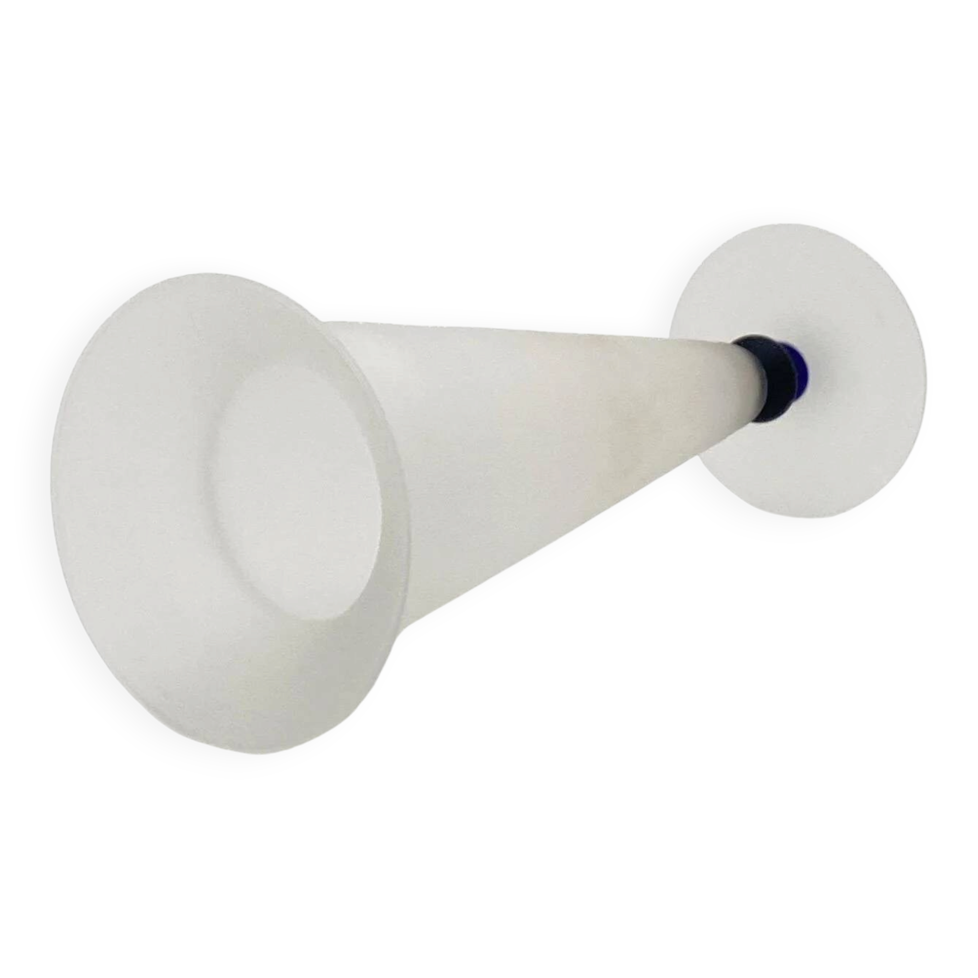 Satin-finished glass conical vase