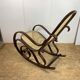 Rocking Chair in wood and canework, vintage 1970s