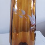 Amber blown glass vase