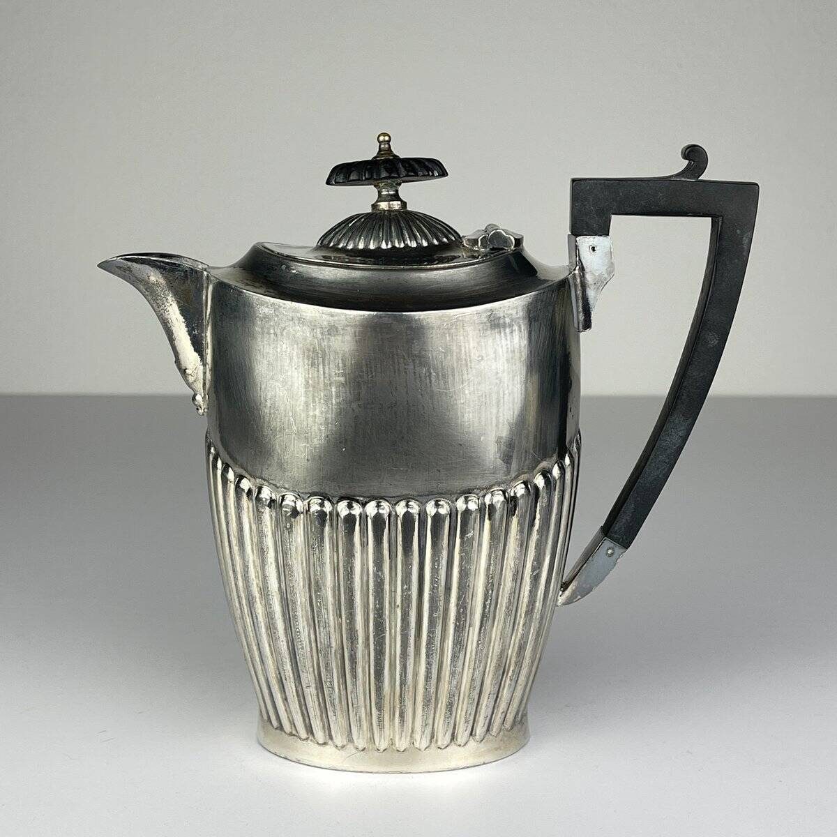 Antique silver-plated coffee pot from Sheffield, 1890s.