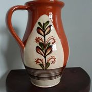 Pitcher vase signed Sitar glazed ceramic origin Romanian origin