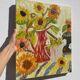 Tableau bouquet de fleurs tournesol
