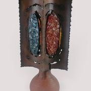Lampe brutaliste en métal et céramique - Accolay