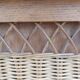 compass leg commode, wicker, vintage