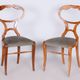 Restored Biedermeier Set Of Four Oak Walnut Chairs, Vienna, Austria, 1820s