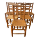 Lot de 6 chaises en orne et paille