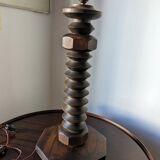 Large brutalist art deco Dudouyt style lamp