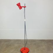 Miwi red metal spot floor lamp, vintage