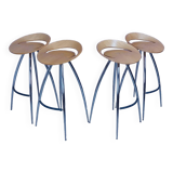 Set of 4 Magis Lyra Bar Stools 1990's.