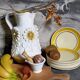Ten dessert plates faience from gien creation primefleur, vintage "caroline" service