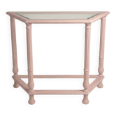 Console en Bois Massif – Finition Cérusé Rose