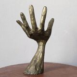 Vintage bronze hand sculpture ring sizer handcrafted decorative object