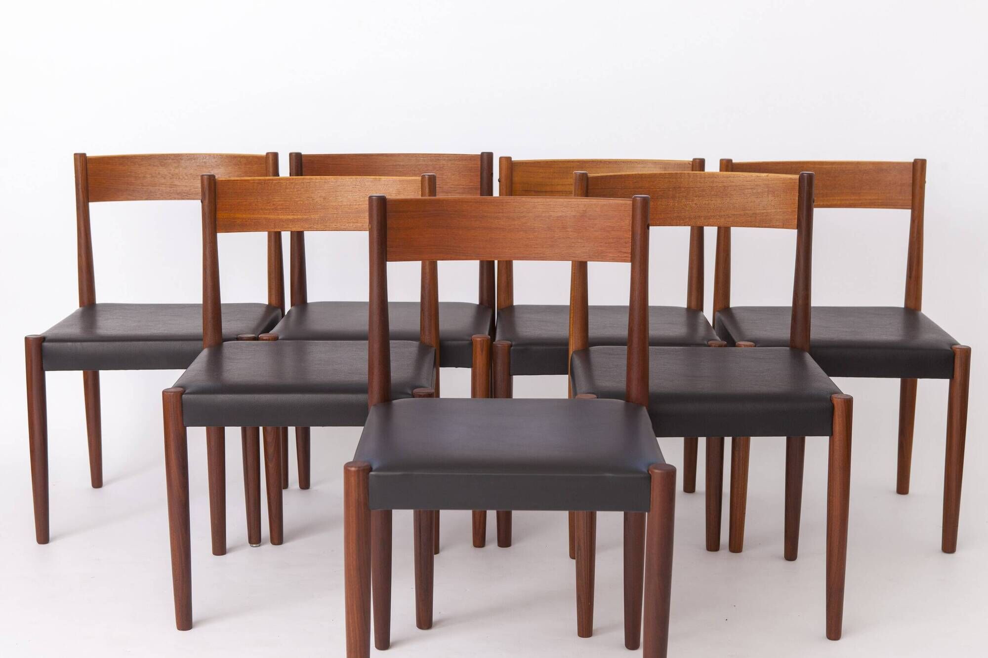 Set of 10 Poul M. Volther Teak Dining Chairs for Frem Røjle, Denmark, 1960s