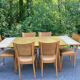 Extendable vintage table with tapered legs.
