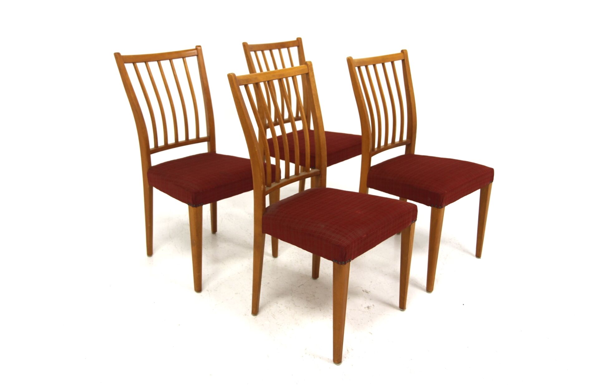 Set de 4 chaises scandinave en hêtre, Suède, 1960