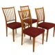 Set de 4 chaises scandinave en hêtre, Suède, 1960