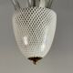 Venetian chandelier in colorless and white murano glass, venini circa 1940