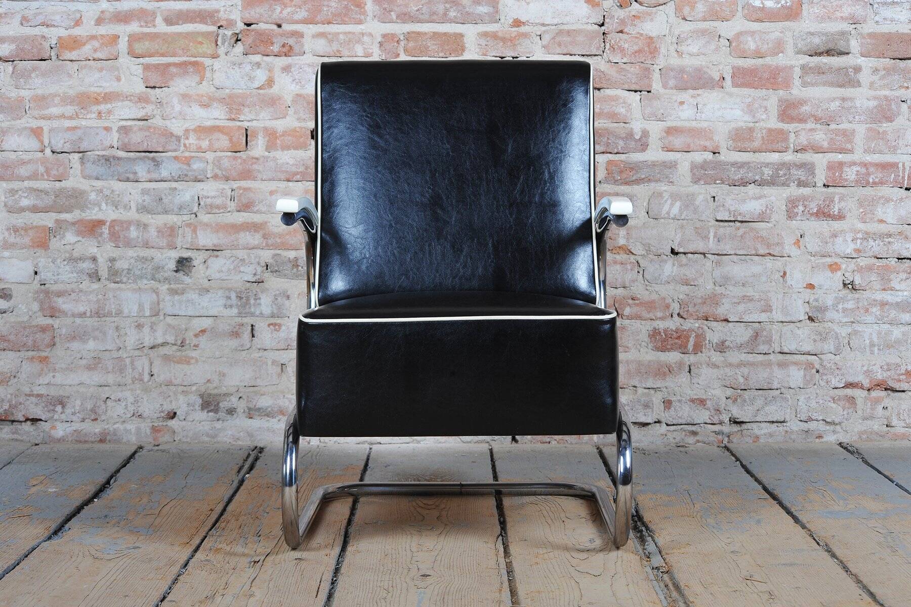 Bauhaus Armchair in Chrome by W. Gispen for Mücke-Melder, Czech, 1930s