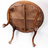 Round dining table of walnut, 1860s