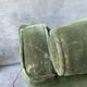 Vintage club armchair in green/khaki velvet fabric