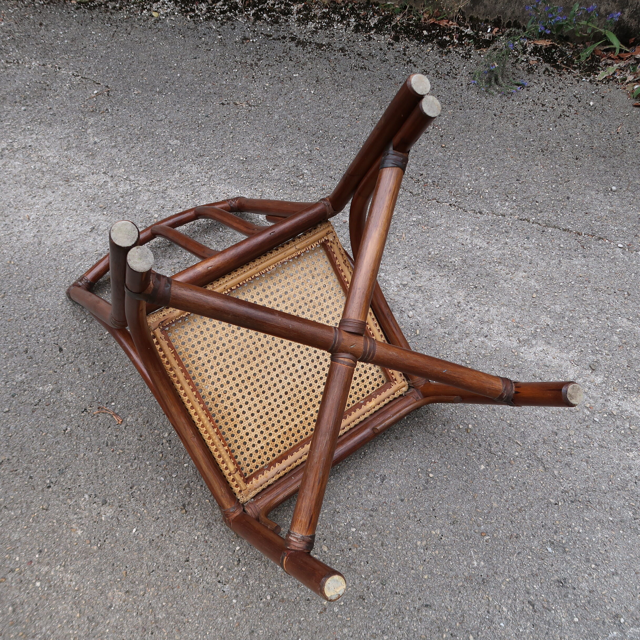 Office chair Mc Guire in bamboo and seat in cannage