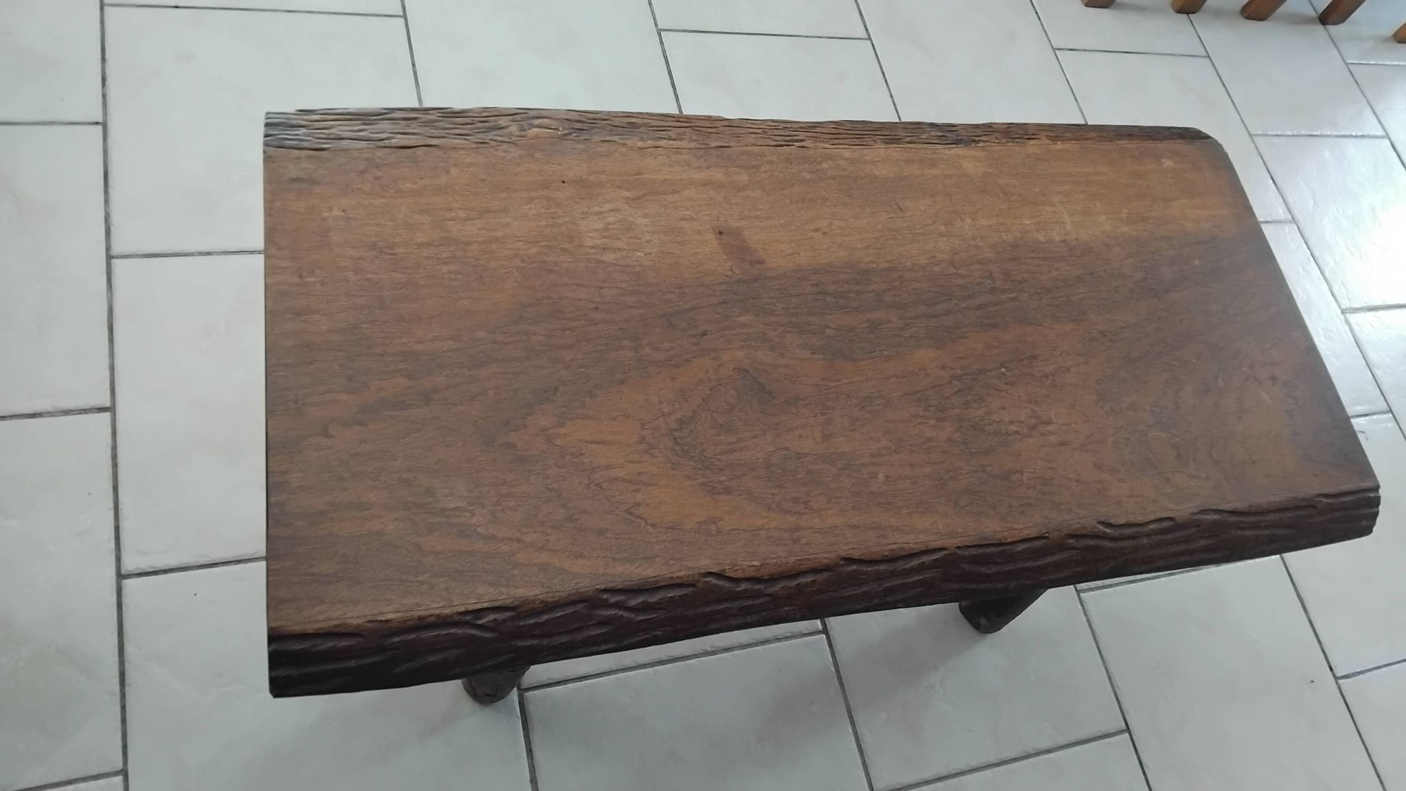 Vintage Brutalist Coffee Table in Solid Oak