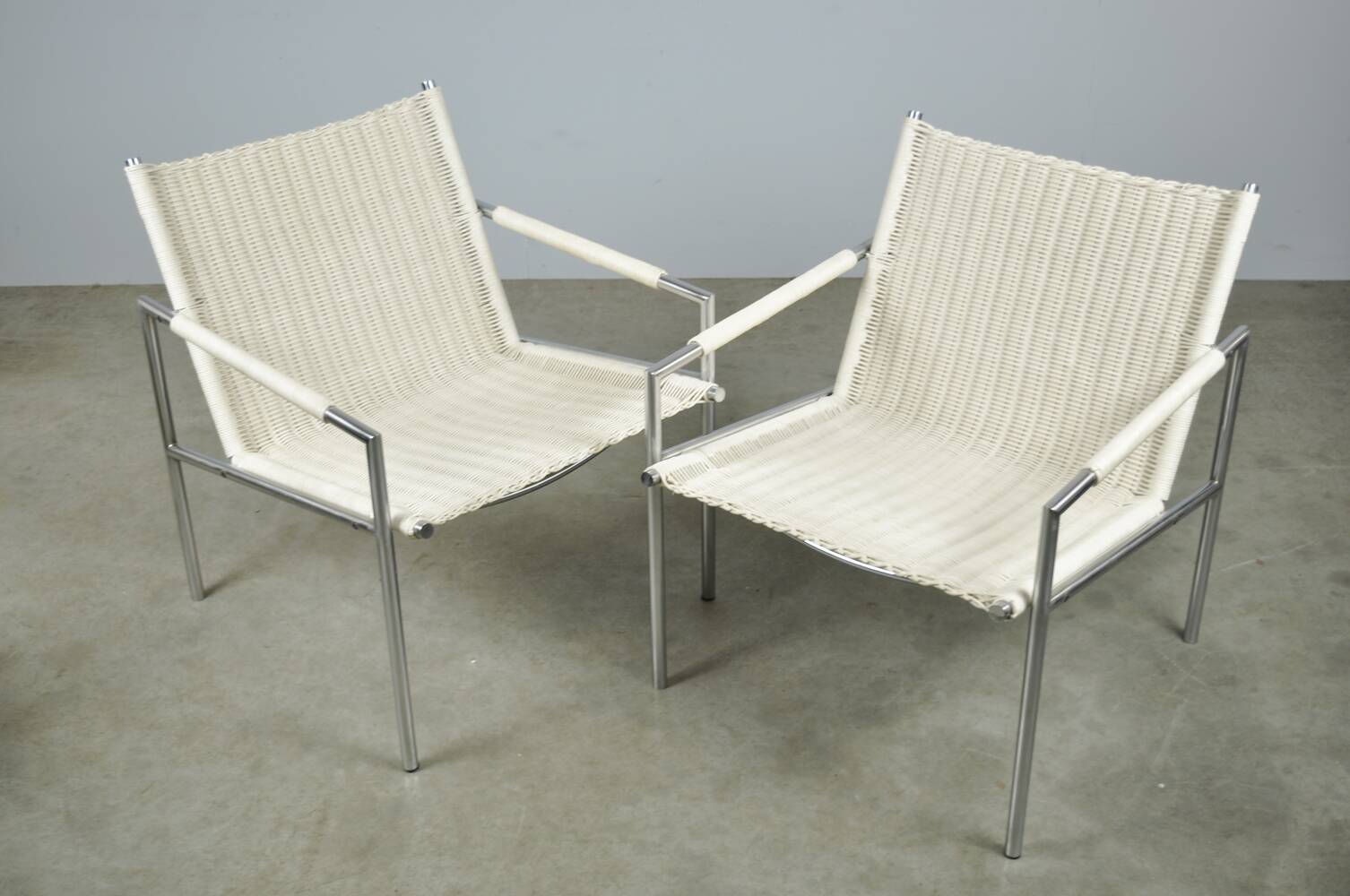 SPECTRUM / Vintage rattan armchairs sz01 / Martin Visser / Netherlands 1980s