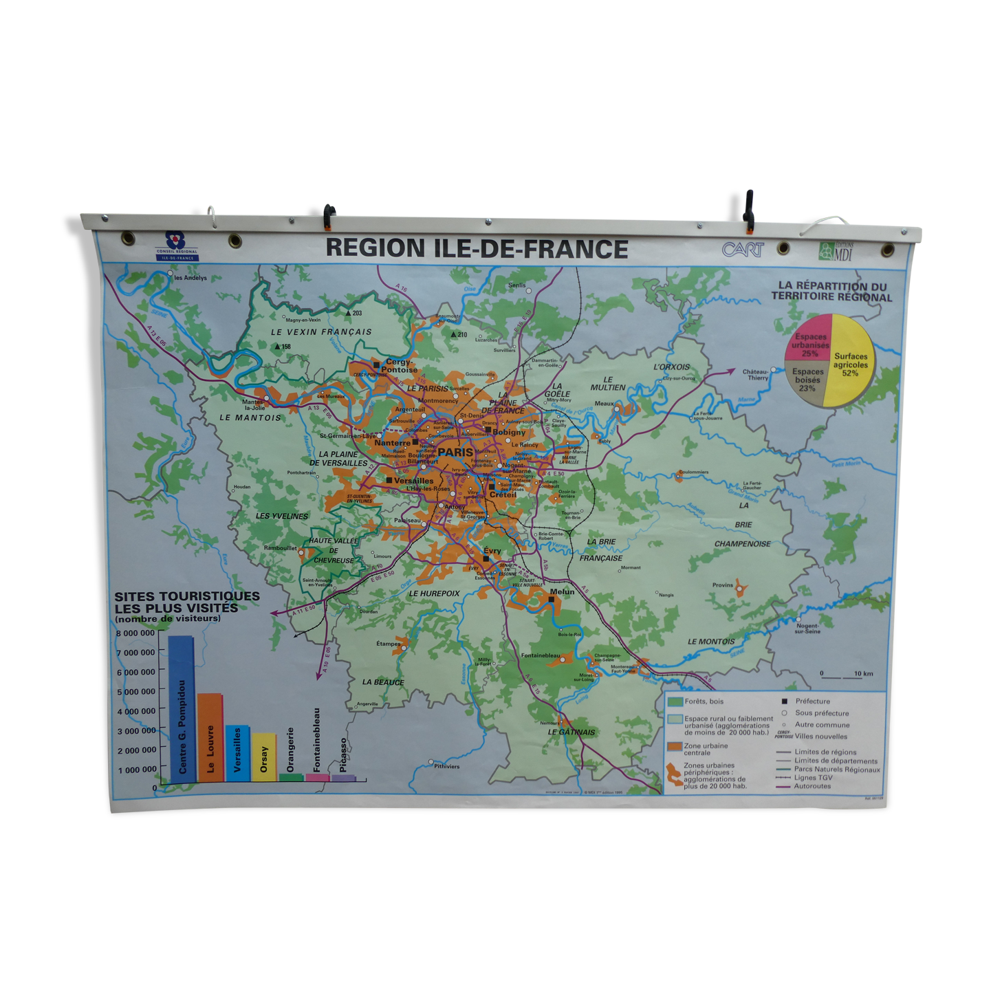 School map Ile de France vintage MDI