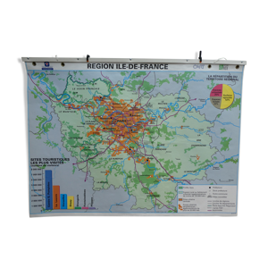 Carte scolaire Ile de France vintage