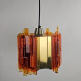 Suspension Claus Bolby en laiton et plastique danois des années 70