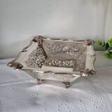 Openwork silver metal basket