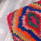 Handmade Berber pouf in wool 60 X 60 X 20 CM