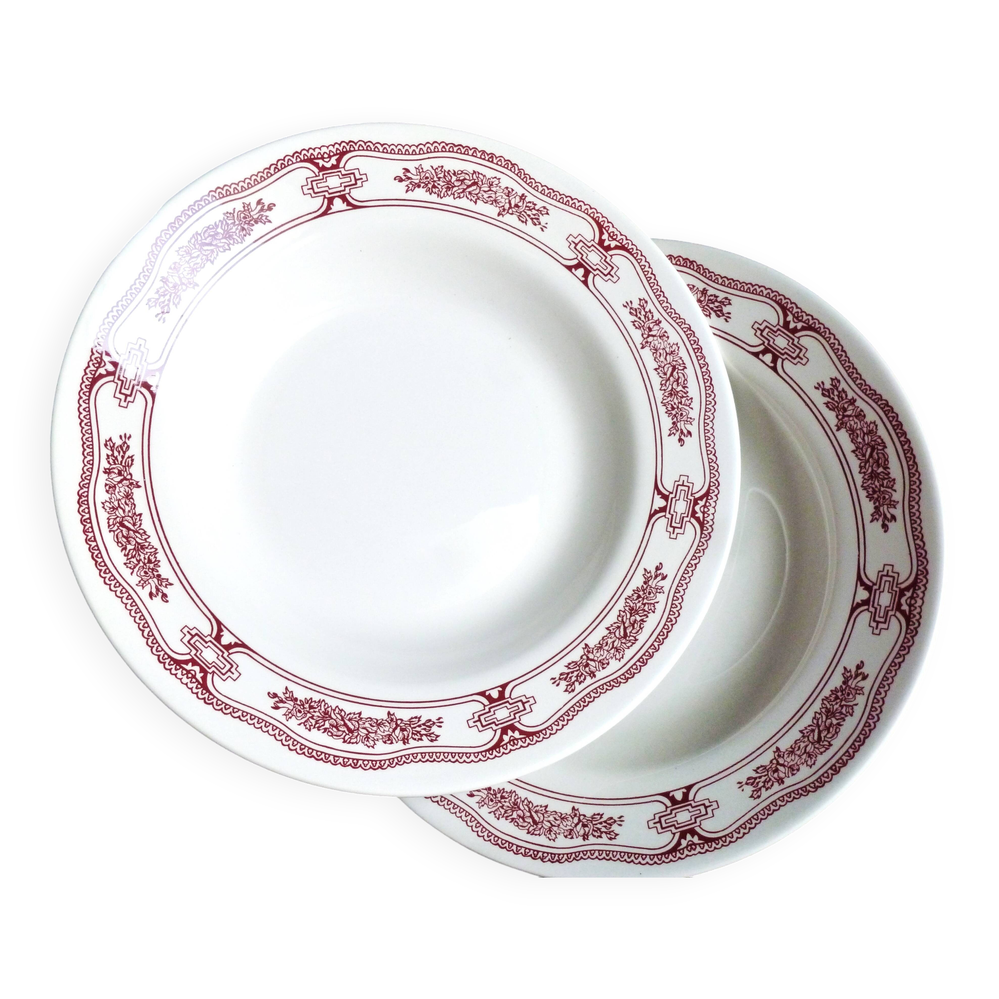 Set of 2 soup plates, Italian plates, soup plates.